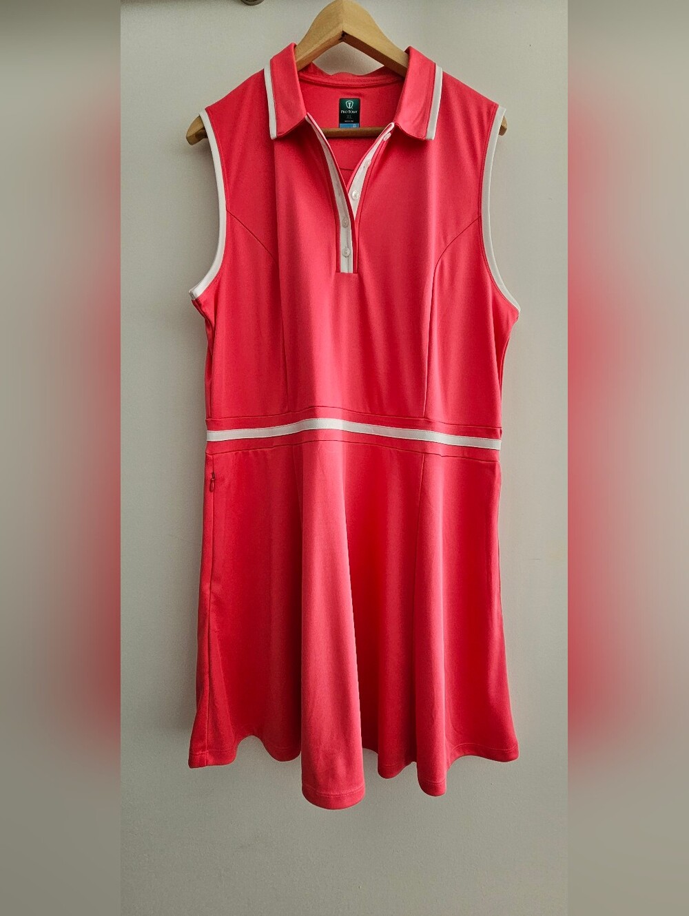 Pro Tour Sleeveless Essential Color Block Flounce Polo Dress Size XL NWOT